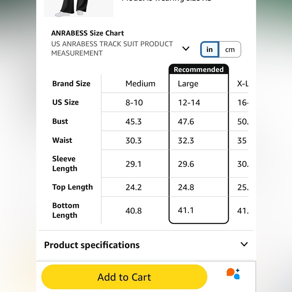 Anrabess Two Piece Sweatsuit, Lounge/Travel Set Black Large Quarter Zip Top - Picture 7 of 13